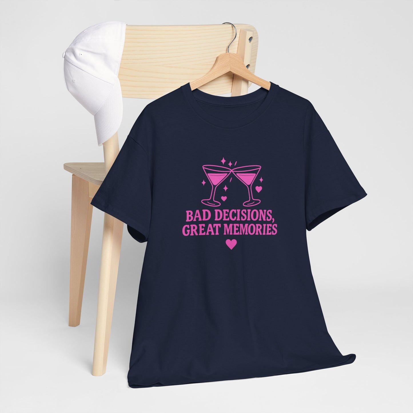 Bad Decisions, Great Memories Unisex Heavy Cotton Tee - Fun Party Shirt