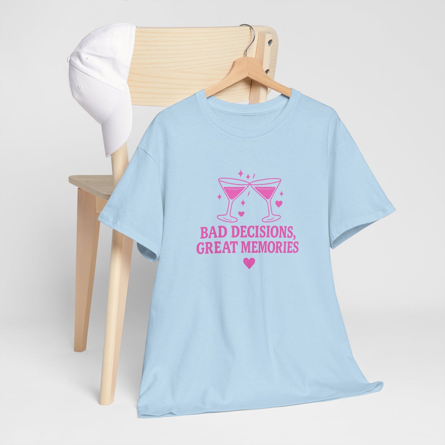 Bad Decisions, Great Memories Unisex Heavy Cotton Tee - Fun Party Shirt