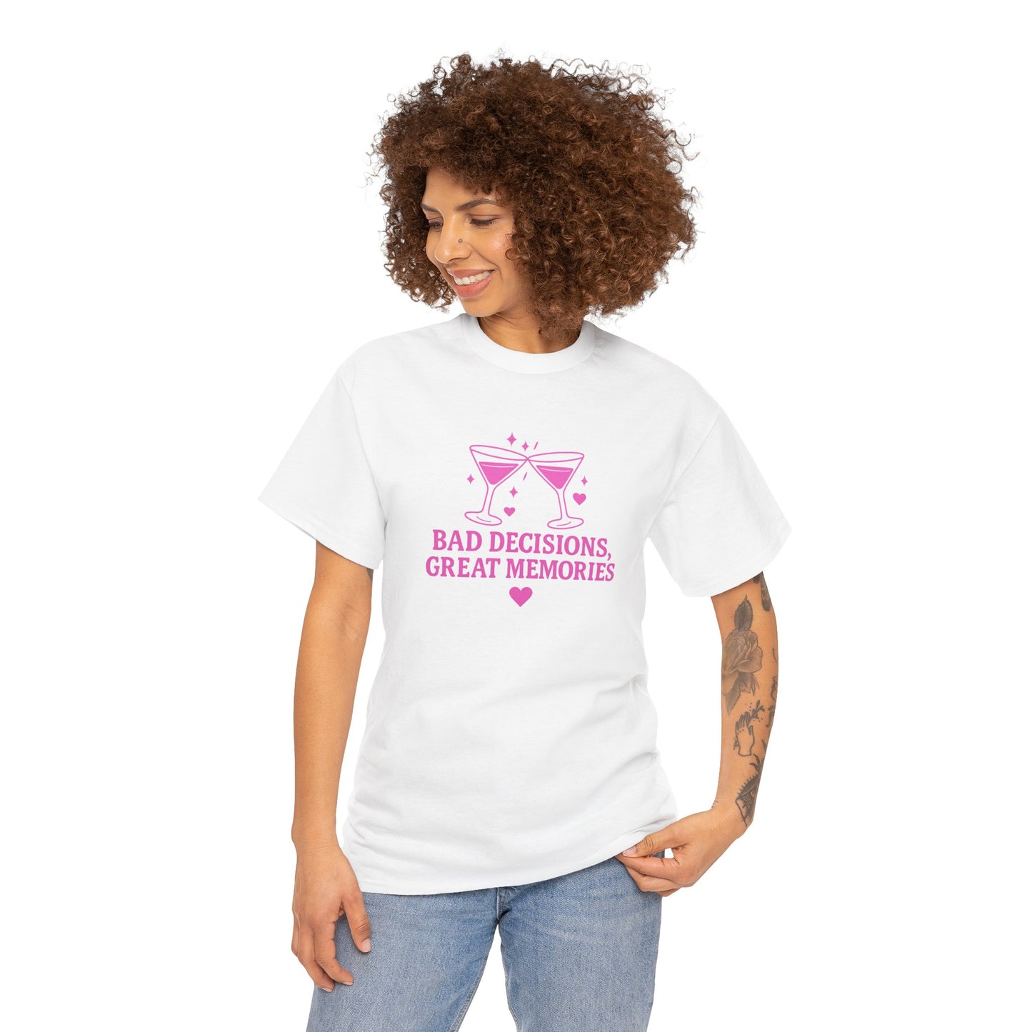Bad Decisions, Great Memories Unisex Heavy Cotton Tee - Fun Party Shirt