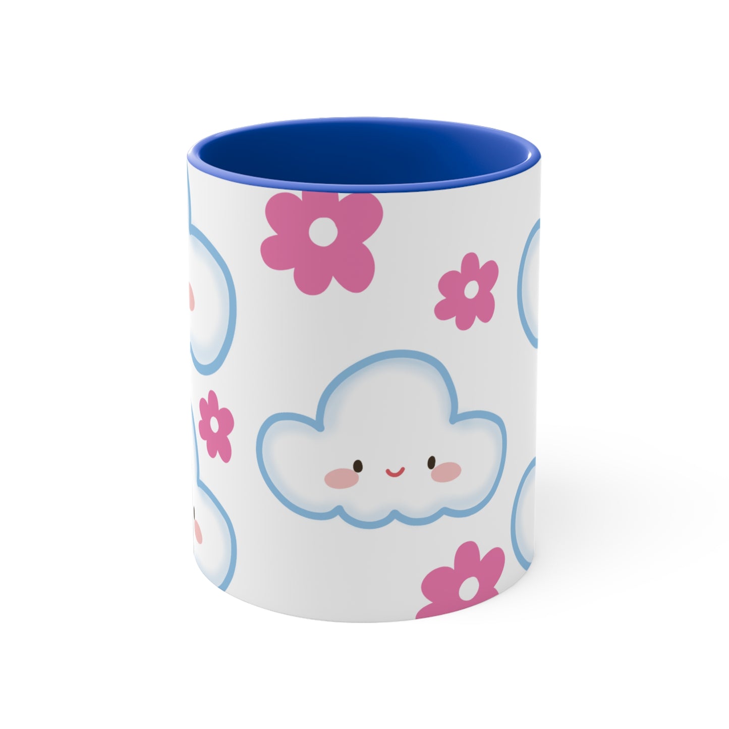 Cute Cloud & Flower Accent Mug - 11oz Coffee Cup for Kids & Spring Gifts