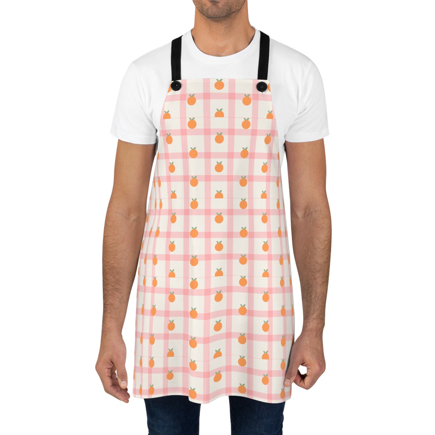 Cute Orange Pattern Apron for Kitchen Baking and Cooking