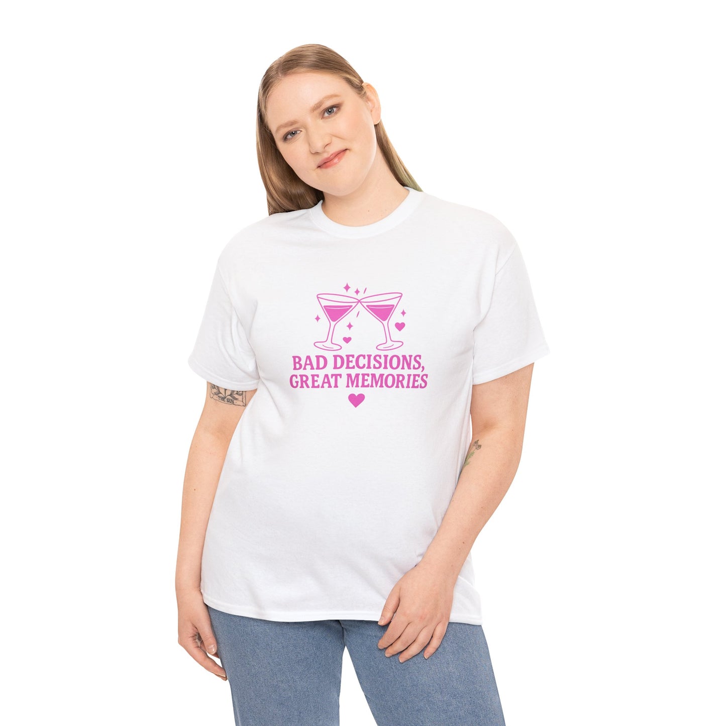 Bad Decisions, Great Memories Unisex Heavy Cotton Tee - Fun Party Shirt
