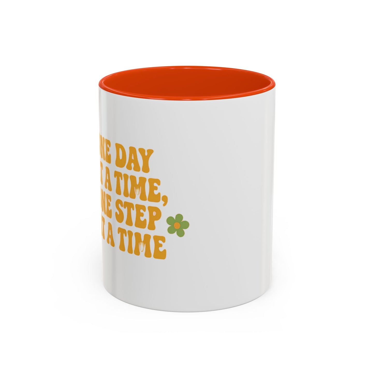 Inspirational Colorful Mug - 'One Day at a Time' Coffee Tea Cup - 11oz & 15oz Options | Daily Affirmation Ceramic Mug Positive Message Drink Ware | Motivational Morning Mug