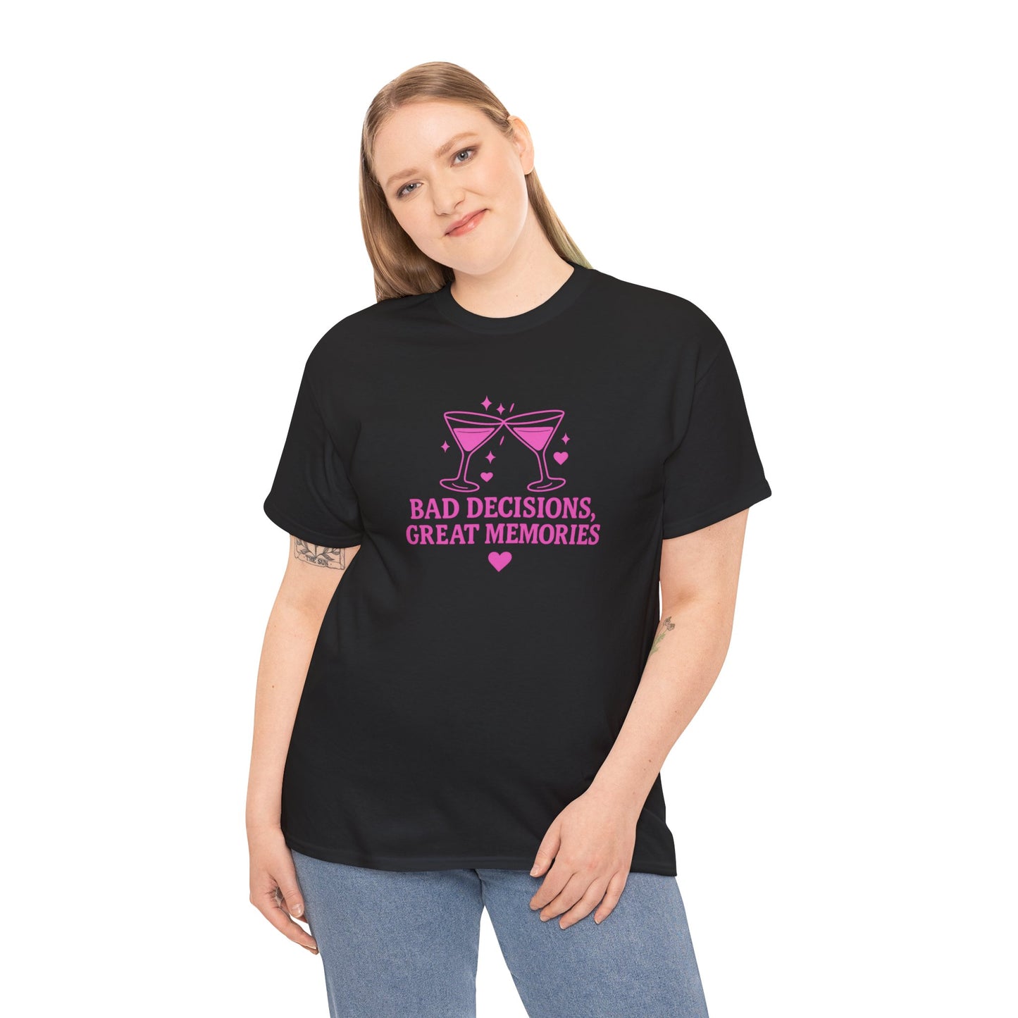Bad Decisions, Great Memories Unisex Heavy Cotton Tee - Fun Party Shirt
