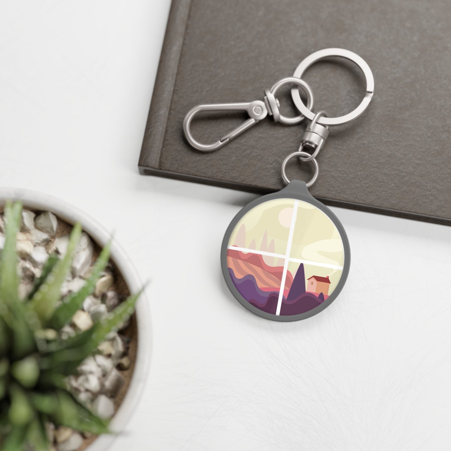Mountain View Keyring Tag – Beautiful Landscape Keychain for Nature Lovers