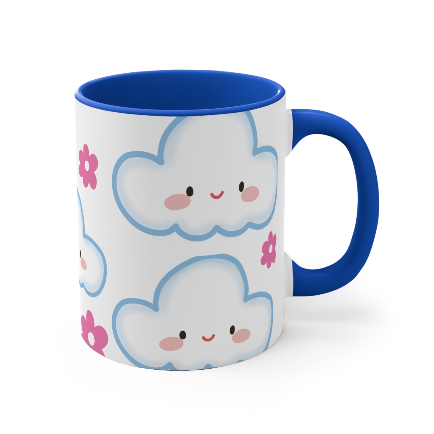 Cute Cloud & Flower Accent Mug - 11oz Coffee Cup for Kids & Spring Gifts