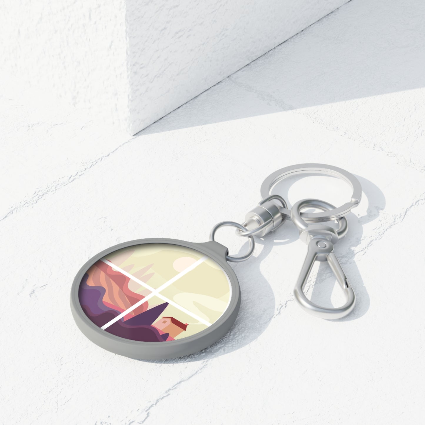 Mountain View Keyring Tag – Beautiful Landscape Keychain for Nature Lovers
