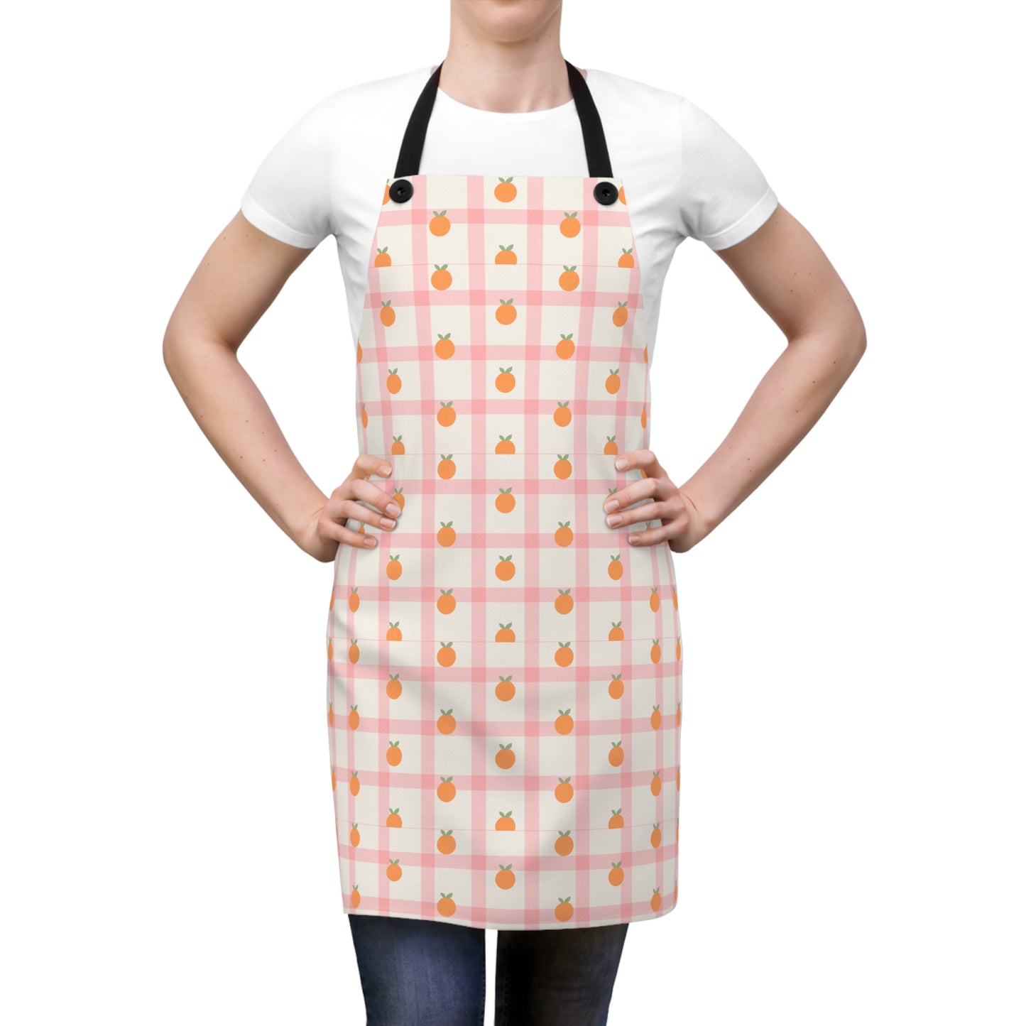 Cute Orange Pattern Apron for Kitchen Baking and Cooking