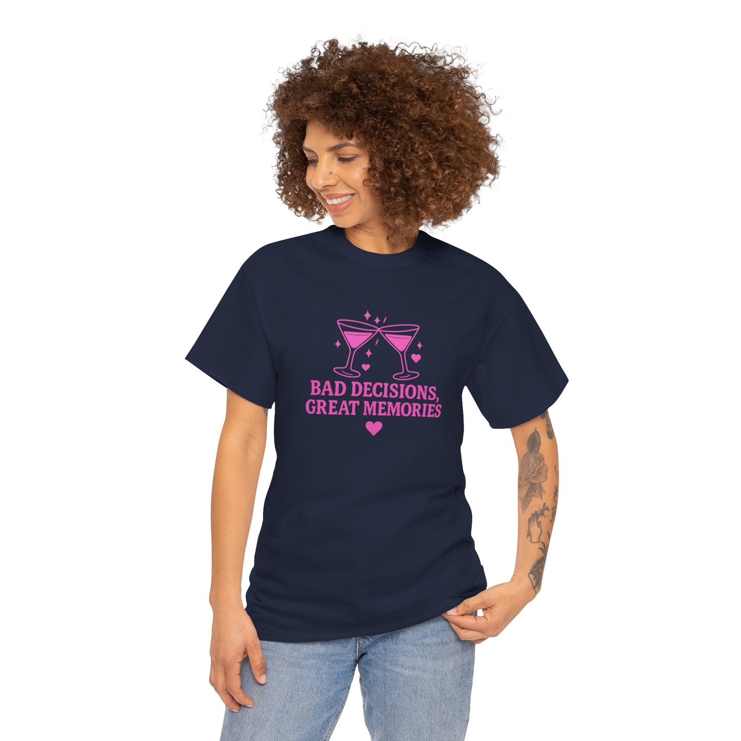 Bad Decisions, Great Memories Unisex Heavy Cotton Tee - Fun Party Shirt