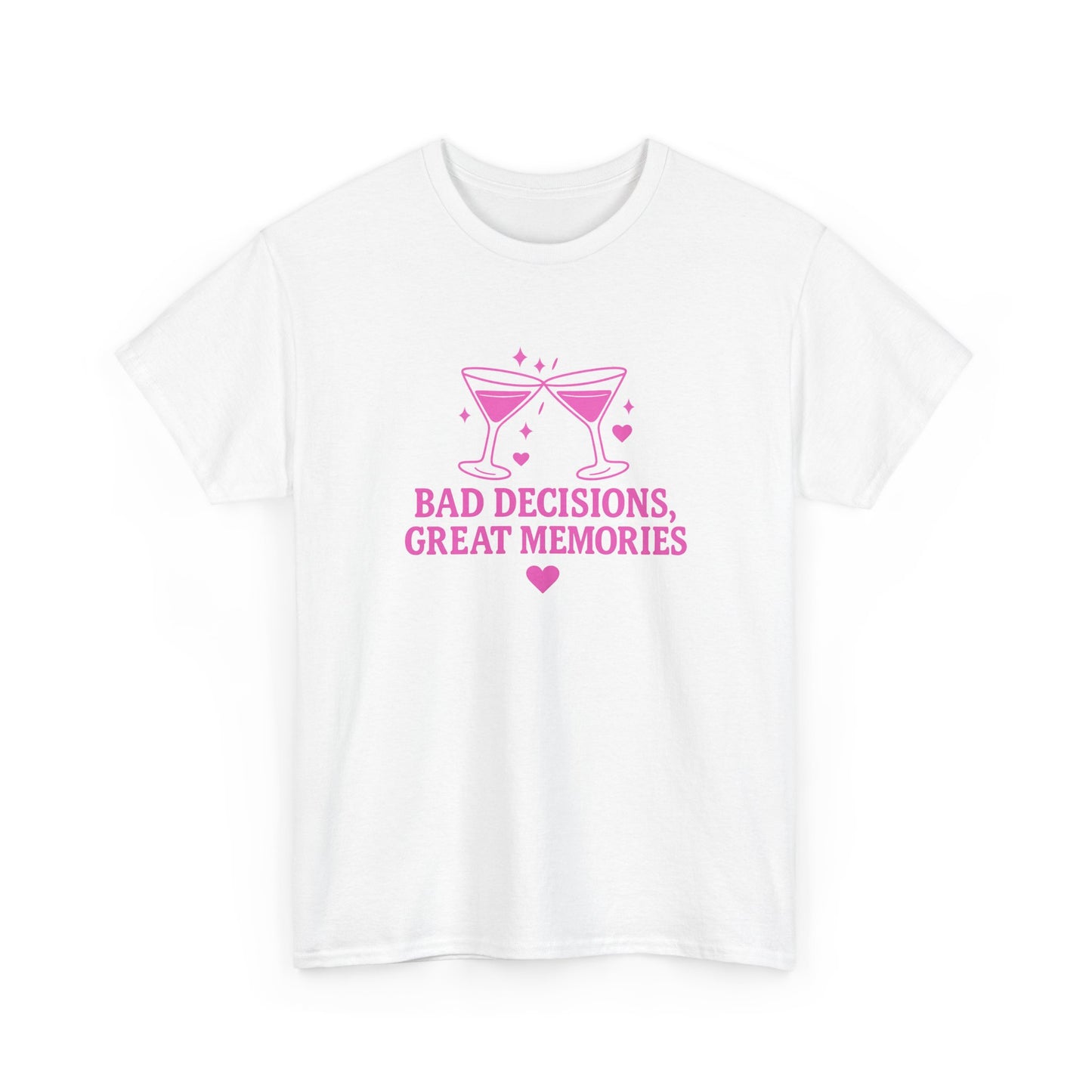 Bad Decisions, Great Memories Unisex Heavy Cotton Tee - Fun Party Shirt