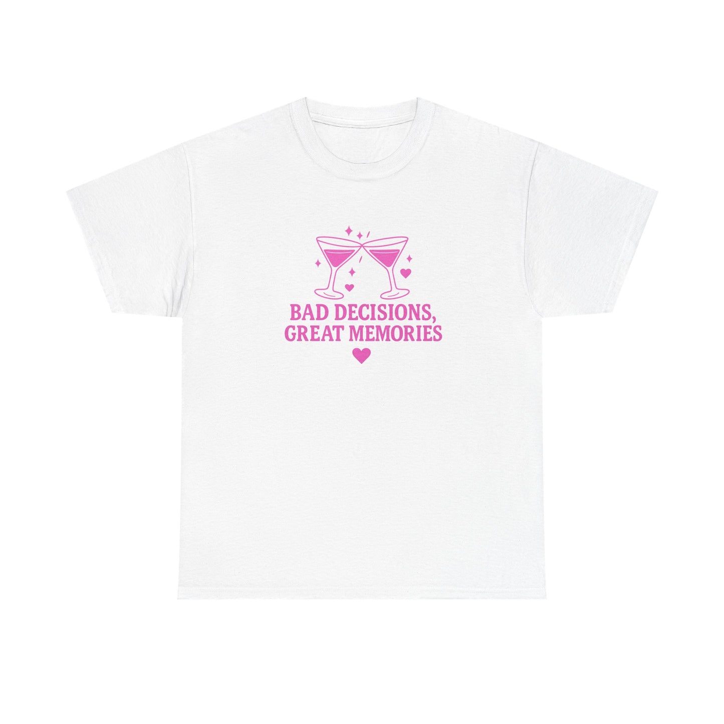 Bad Decisions, Great Memories Unisex Heavy Cotton Tee - Fun Party Shirt