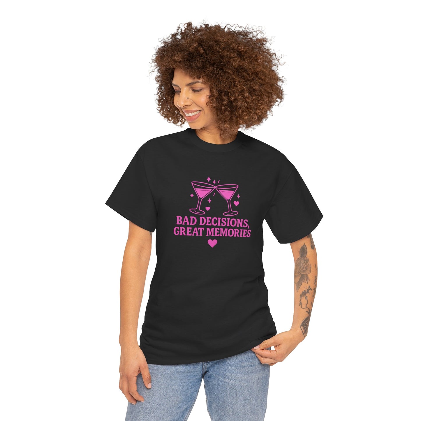 Bad Decisions, Great Memories Unisex Heavy Cotton Tee - Fun Party Shirt