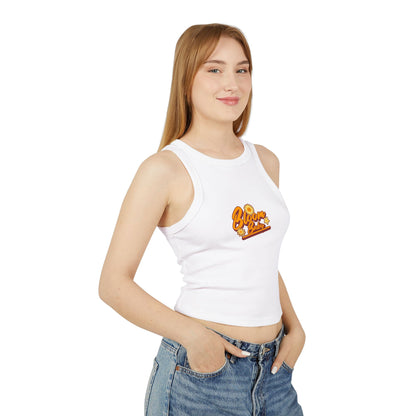 Bloom Baby Women's Micro Rib Racer Tank Top - Cute Flower Graphic Tee