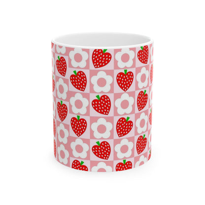 Cute Strawberry Pattern Ceramic Mug | Fruit-Inspired Mug for Beverage Lovers - Perfect for Tea and Coffee Lovers