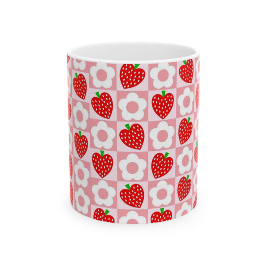 Cute Strawberry Pattern Ceramic Mug | Fruit-Inspired Mug for Beverage Lovers - Perfect for Tea and Coffee Lovers