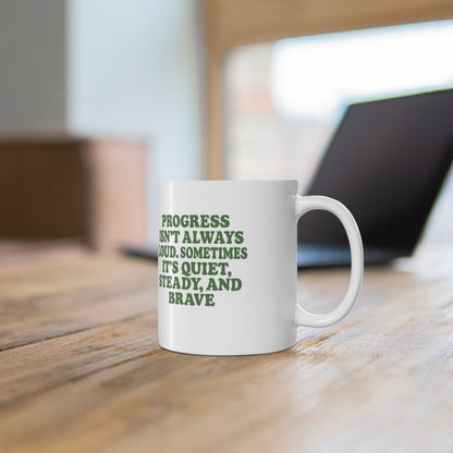 Inspirational Progress Mug - 11oz Coffee Cup for Motivation and Celebration | Celebrate Progress with Every Sip | Coffee Cup for Goal Achievers  Motivational Mug for Personal Growth | Positive Reminder in a Coffee Cup