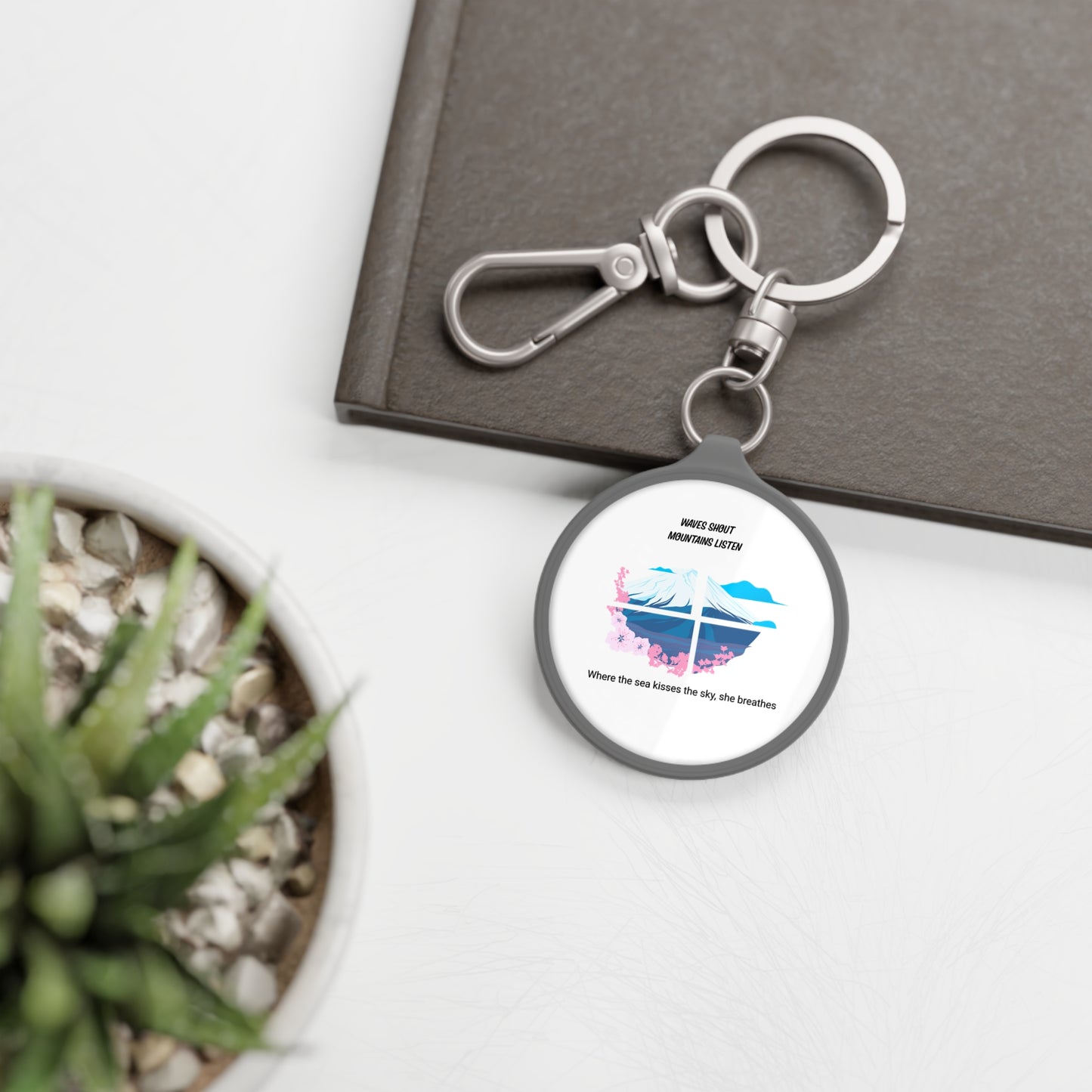 Inspirational Keyring Tag - 'Where the Sea Kisses the Sky' - Perfect Gift for Nature Lovers