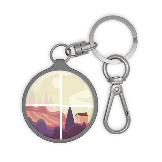 Mountain View Keyring Tag – Beautiful Landscape Keychain for Nature Lovers