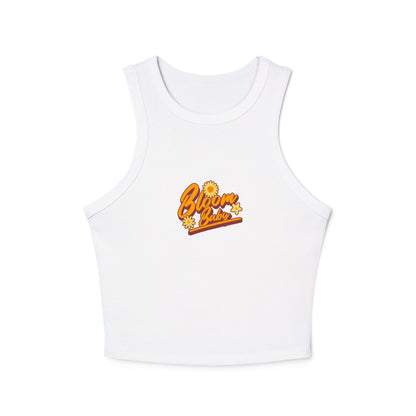 Bloom Baby Women's Micro Rib Racer Tank Top - Cute Flower Graphic Tee
