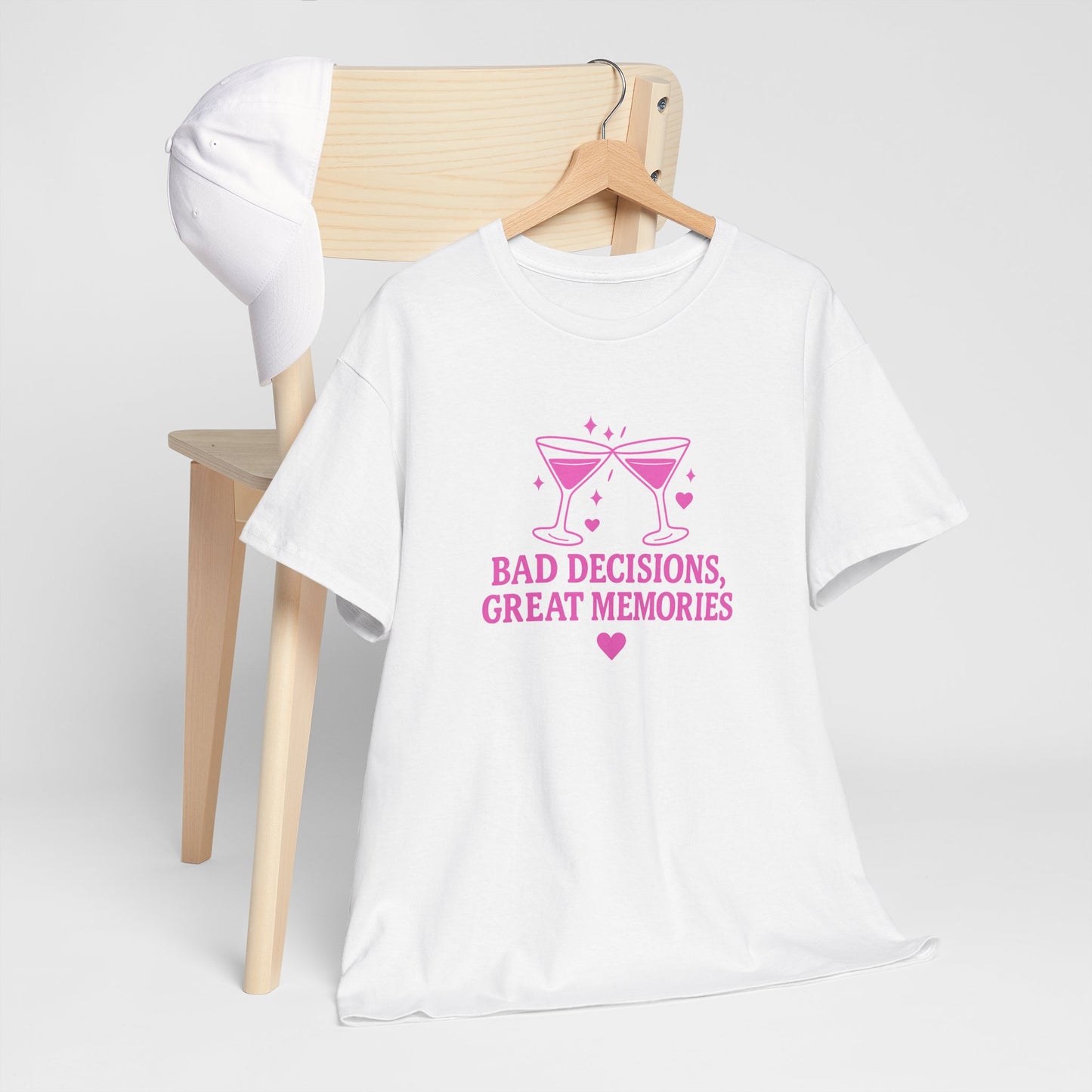 Bad Decisions, Great Memories Unisex Heavy Cotton Tee - Fun Party Shirt