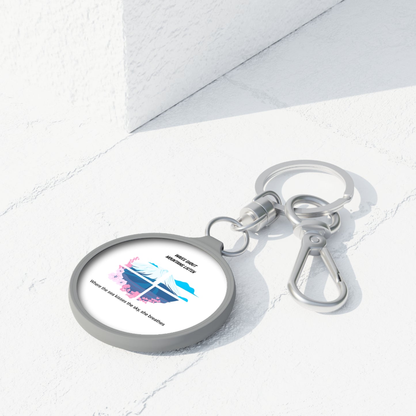 Inspirational Keyring Tag - 'Where the Sea Kisses the Sky' - Perfect Gift for Nature Lovers