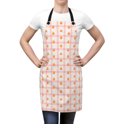 Cute Orange Pattern Apron for Kitchen Baking and Cooking