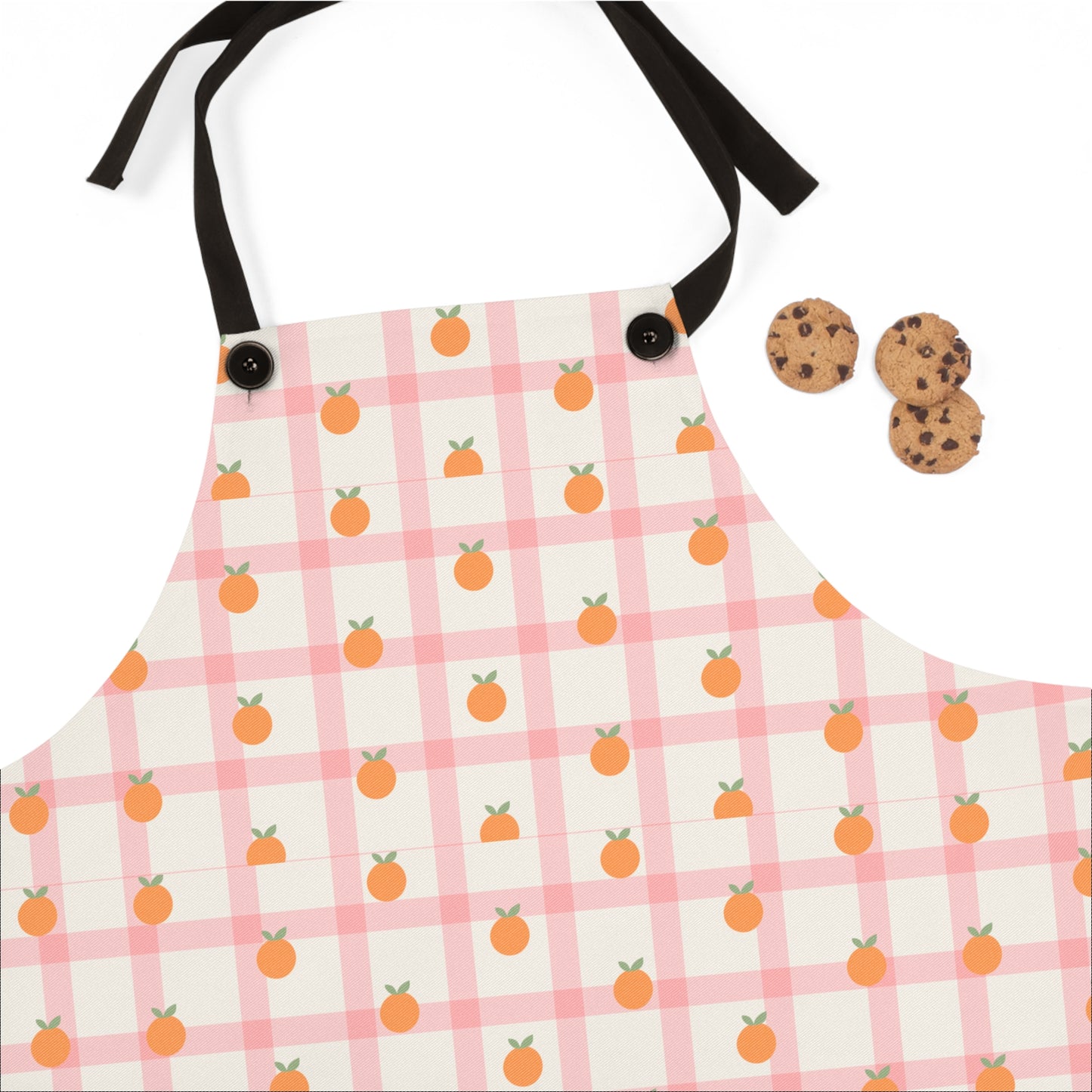 Cute Orange Pattern Apron for Kitchen Baking and Cooking
