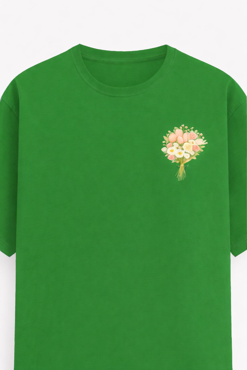 Little Bouquet, Big Soft Energy 💐|  Soft Elegance Tee – Made to Feel Pretty 🌸 | Bloom Softly 🌷 Floral Tee in Flag Green