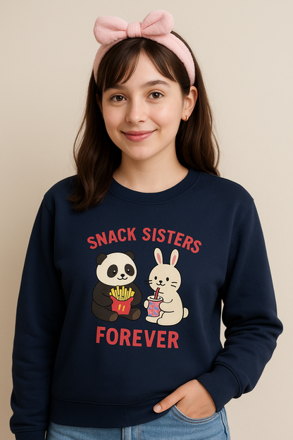 Snack Sisters Forever: Friendship Sweatshirt | Cozy Sweatshirt for Snack Lovers | Celebrate Friendship with Snack Sisters |  Cute and Comfy Snack-Themed Sweatshirt